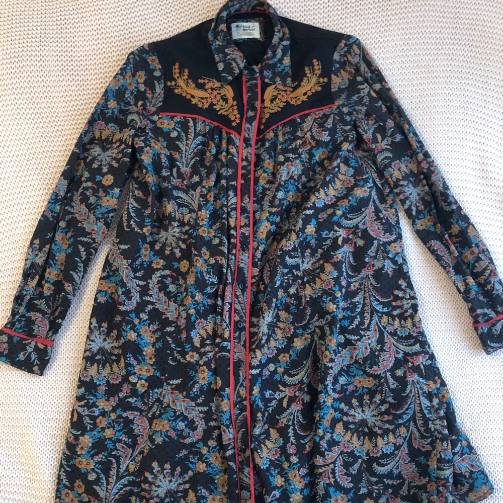 Blue Western Style Anthropologie Dress